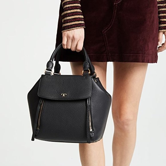 Tory Burch Handbags - Tory Burch Half Moon Leather Satchel/Crossbody